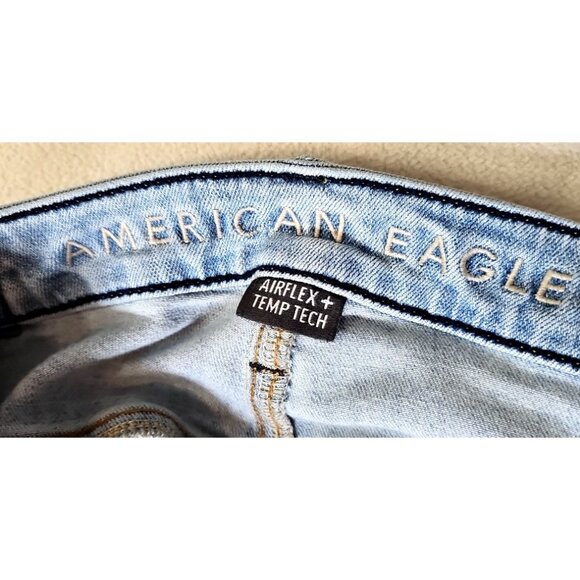 American Eagle "Athletic Skinny Airflex + Temp Tech" Size 29x32 Distressed Jeans - Picture 7 of 8